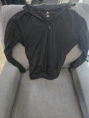 Apana Black Zip-Front Active Top